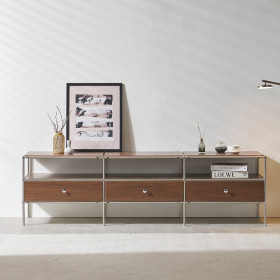 비아 미드센츄리 모던 PWOOD L1800 모듈 거실장 RAC505C